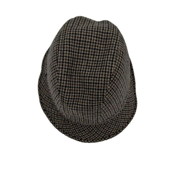 Vintage Exclusivity Benet Made in Italy Tan & Blue Houndstooth Wool Bucket Hat main image 6